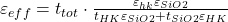 \varepsilon_{eff}=t_{tot}\cdot\frac{\varepsilon_{hk}\varepsilon_{SiO2}}{t_{HK}\varepsilon_{SiO2}+t_{SiO2}\varepsilon_{HK}}