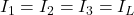 I_1 = I_2 = I_3 = I_L