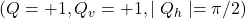 (Q = +1, Q_v = +1, \mid Q_h\mid = \pi/2)