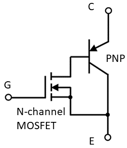 Fig 3. A simplified equivalent circuit of an IGBT.