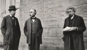Niels Bohr, Einstein and Heisenberg all together