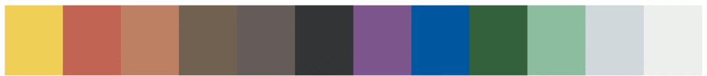 Fig. 5. An illustration of a color sorting based on my personal preference: warm tones on the left, darker shades in the middle, and cool colors on the right.